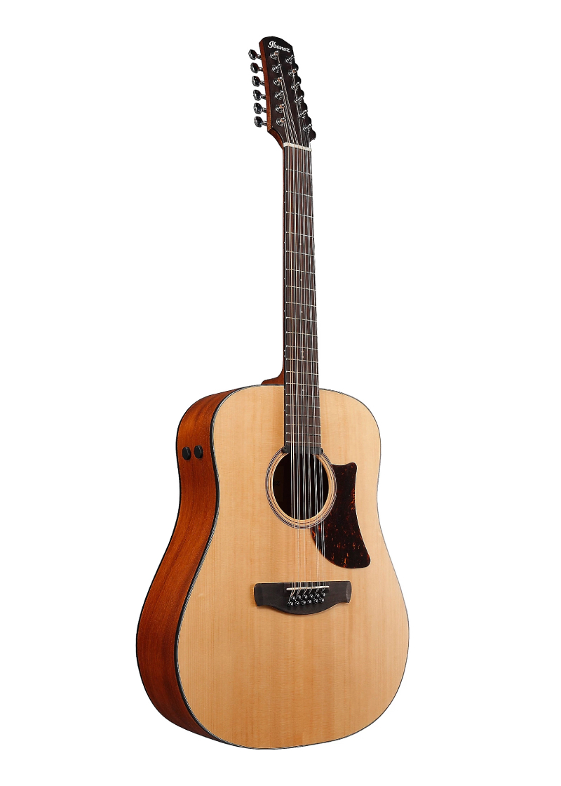 ibanez aad1012e advanced 12 string sitka spruce okoume dreadnought acoustic electric guitar natural