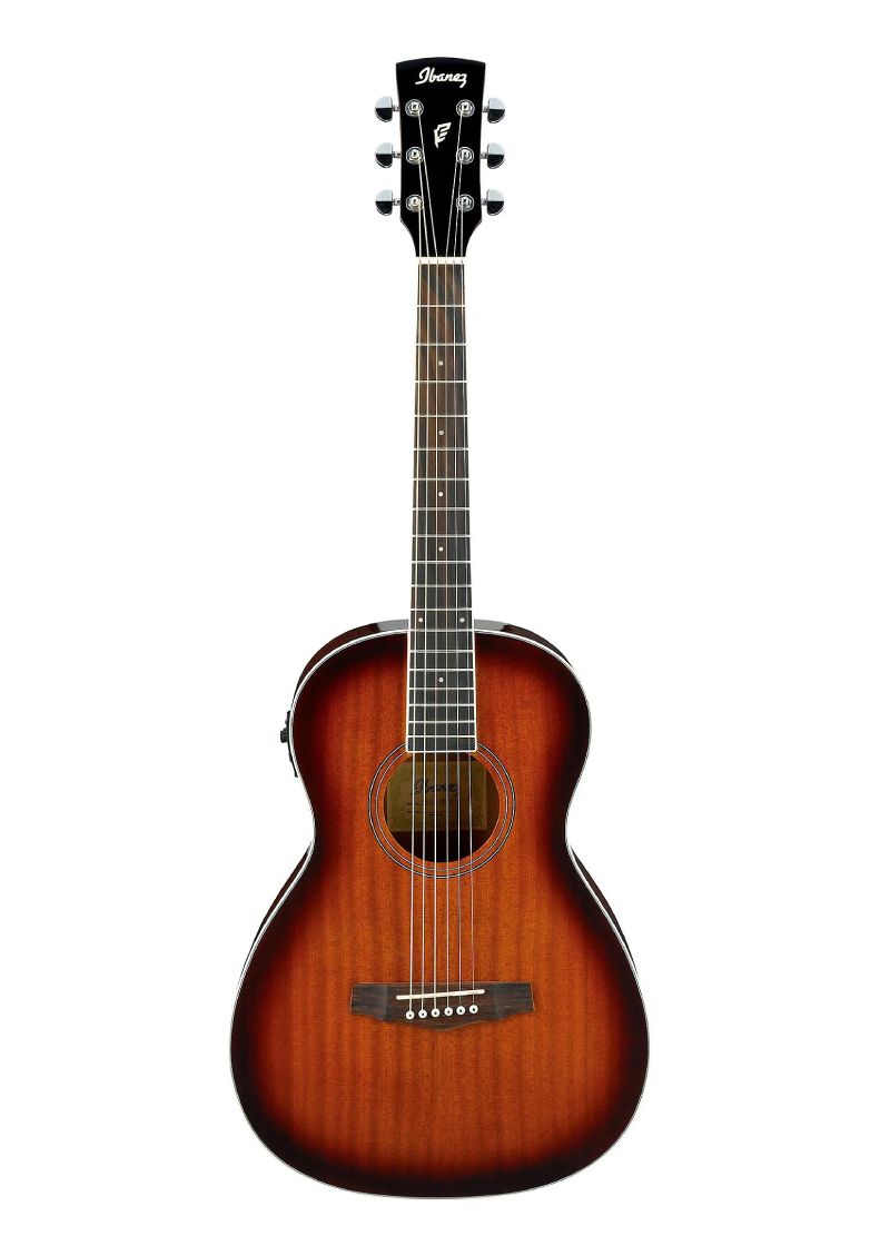 Guitarra electroacústica Ibanez PN12E Parlor Vintage Mahogany Sunburst vista frontal