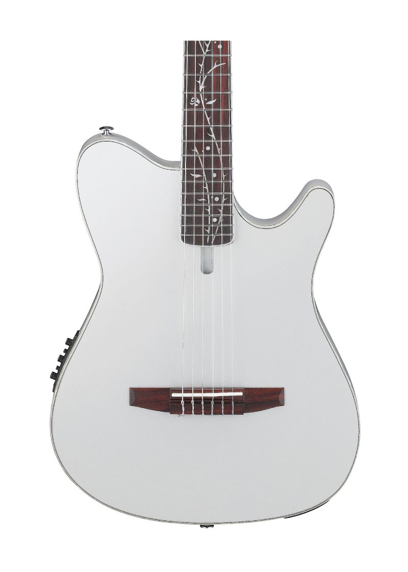ibanez tod10n tim henson signature nylon acoustic electric guitar Guitarra electroacústica Ibanez TOD10N detalle del cuerpo Silver Metallic Flat