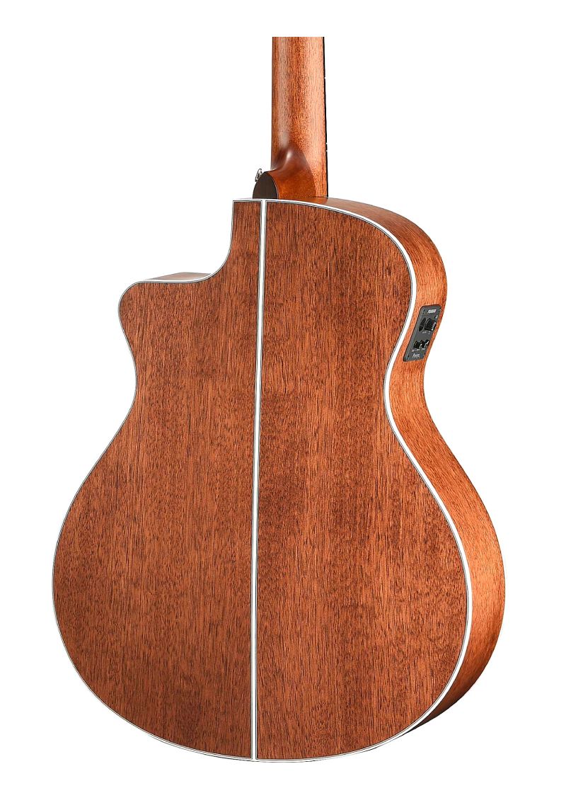 walden natura all solid cedar/mahogany grand auditorium acoustic cutaway electric satin natural Guitarra electroacústica Walden Natura All-Solid Cedar Mahogany vista posterior