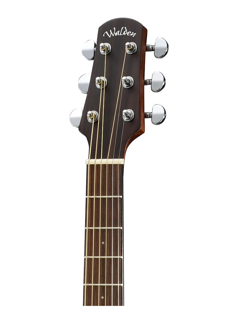 walden natura solid mahogany top grand auditorium acoustic electric open pore satin natural Guitarra electroacústica Walden Natura Solid Mahogany Top detalle del diapasón