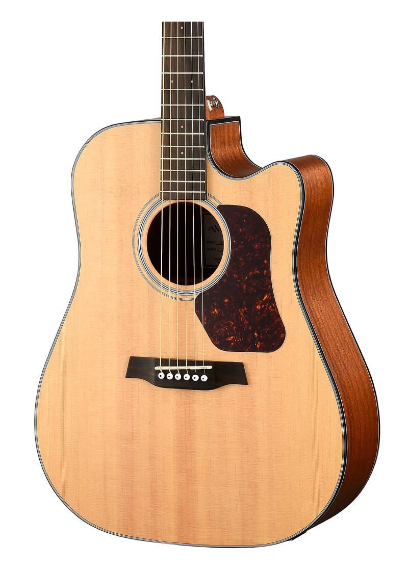 walden natura solid spruce top dreadnought acoustic cutaway electric open pore satin natural Guitarra electroacústica Walden Natura Solid Spruce Top detalle del cuerpo