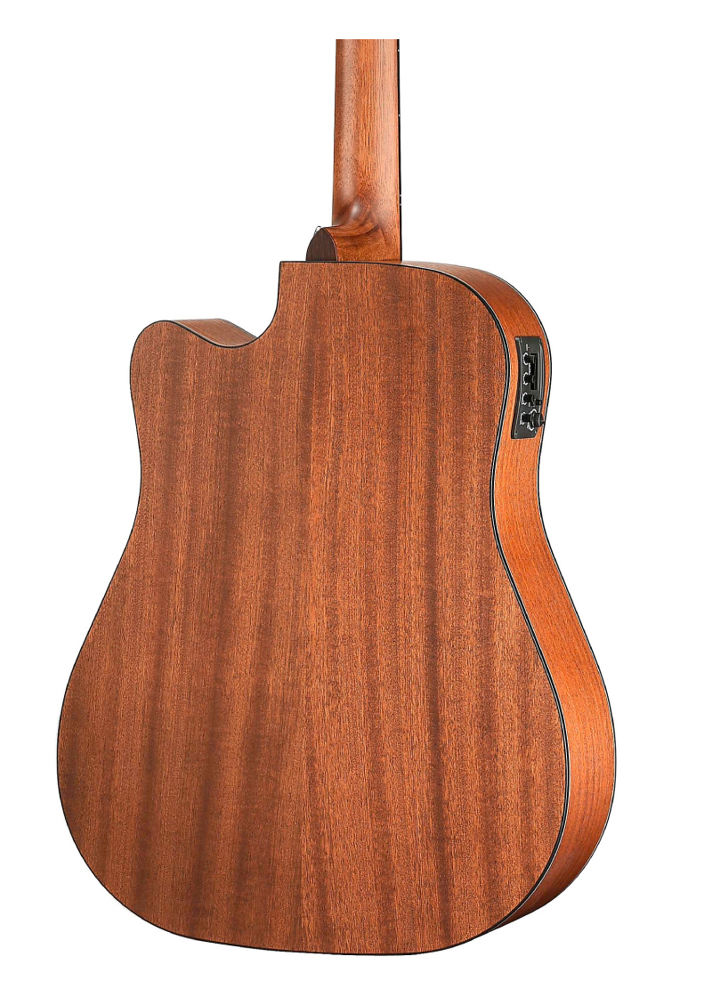 walden natura solid spruce top dreadnought acoustic cutaway electric open pore satin natural Guitarra electroacústica Walden Natura Solid Spruce Top Dreadnought vista posterior
