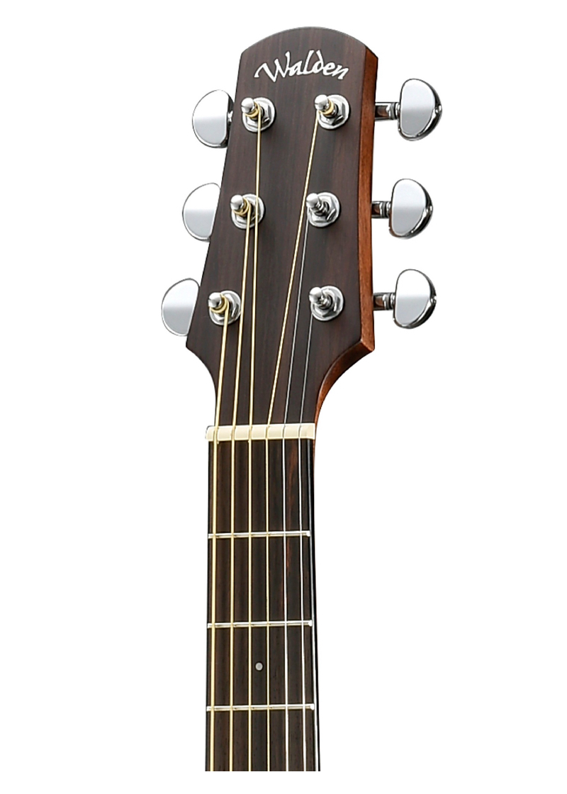 walden natura solid spruce top dreadnought acoustic cutaway electric open pore satin natural Guitarra electroacústica Walden Natura Solid Spruce Top detalle del diapasón