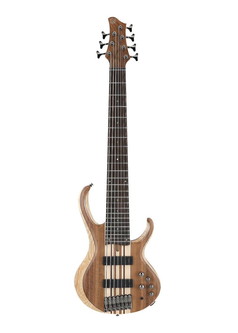ibanez btb747 7 string electric bass guitar low gloss natural