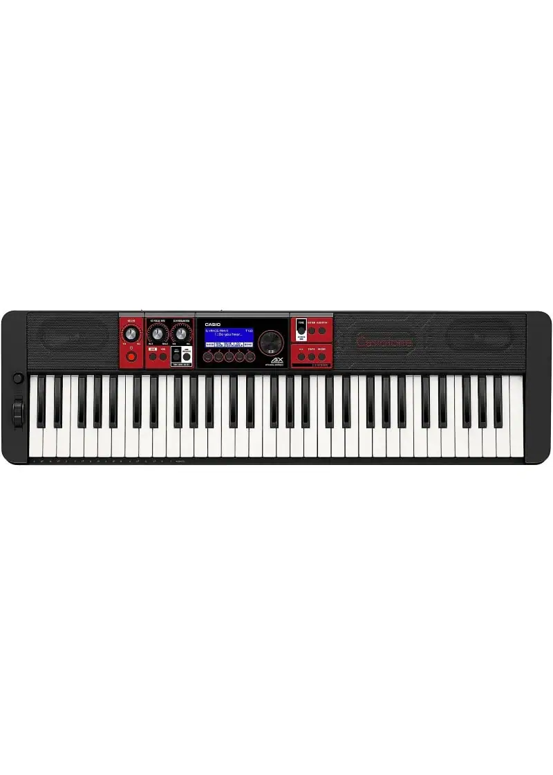 Teclado electrónico Casio negro con panel rojo