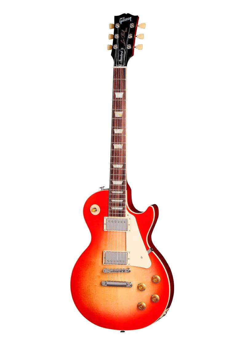 Guitarra eléctrica Gibson Les Paul Standard 50s Plain Top Washed Cherry Sunburst vista frontal