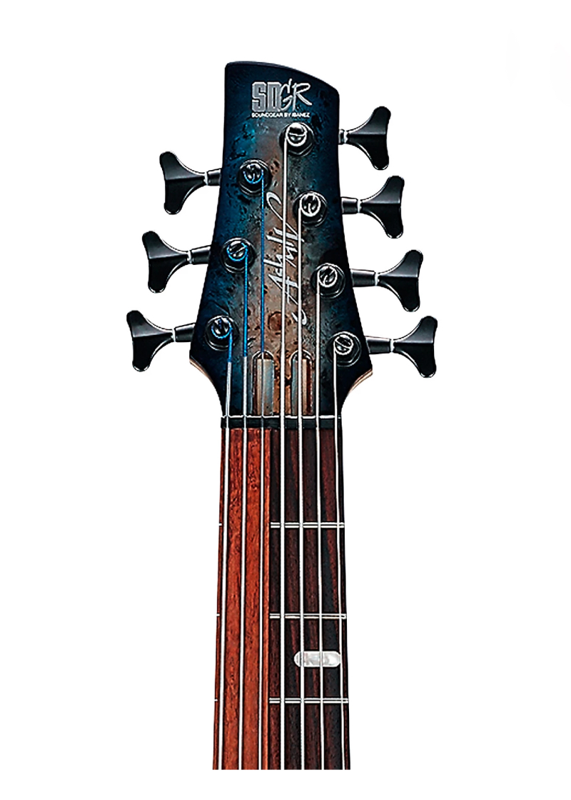 ibanez bass workshop sras7 7 string electric bass cosmic blue starburst Bajo eléctrico Ibanez SRAS7 detalle del diapasón Rosewood