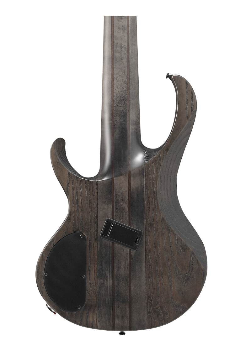 ibanez btb806ms 6 string multi scale electric bass transparent gray flat Bajo eléctrico Ibanez BTB806MS Multi Scale vista posterior