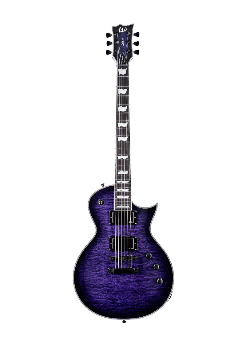 esp ltd ec 1000 electric guitar see thru purple