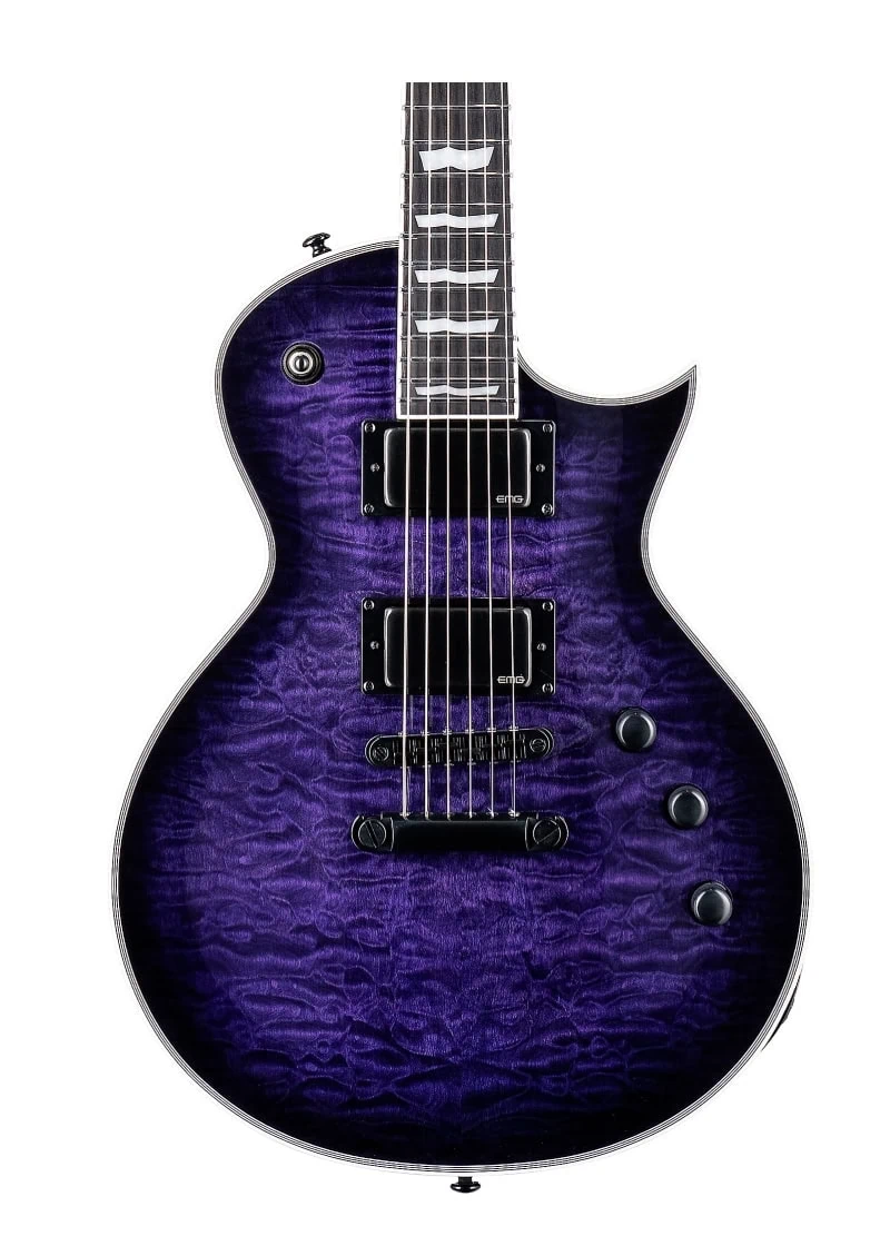 esp ltd ec 1000 electric guitar Guitarra eléctrica ESP LTD EC-1000 detalle del cuerpo See Thru Purple