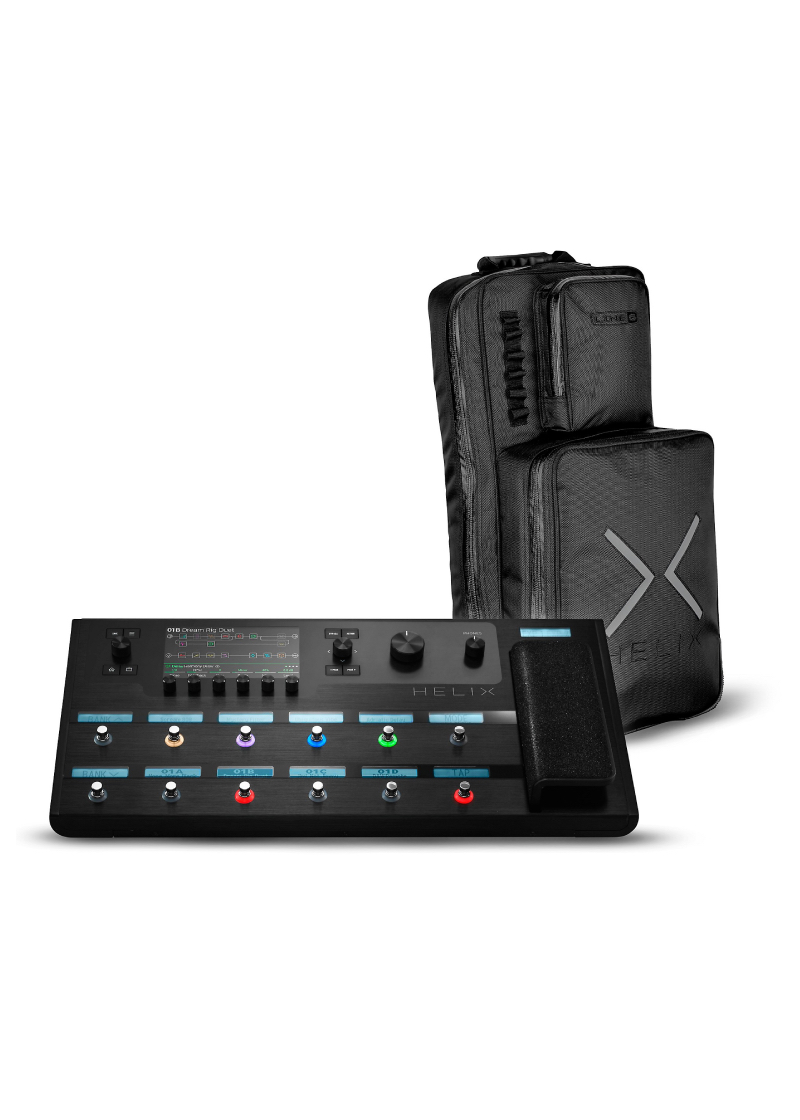 line 6 helix multi effects guitar pedal with backpack