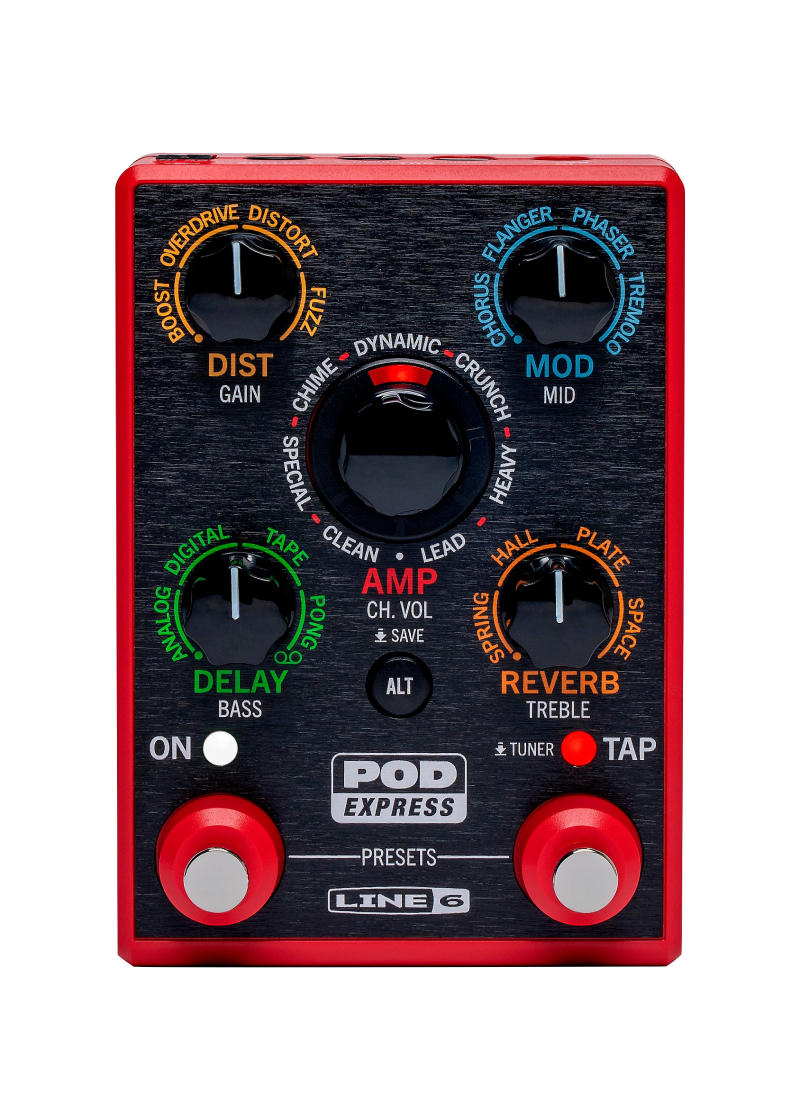 line 6 pod express guitar effects processor red