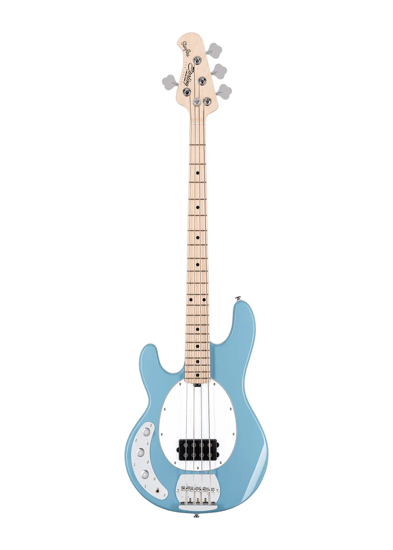 sterling by music man stingray ray4 left handed bass chopper blue