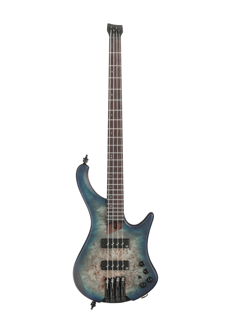 Bajo eléctrico Ibanez EHB1500 Headless Cosmic Blue Starburst Flat vista frontal