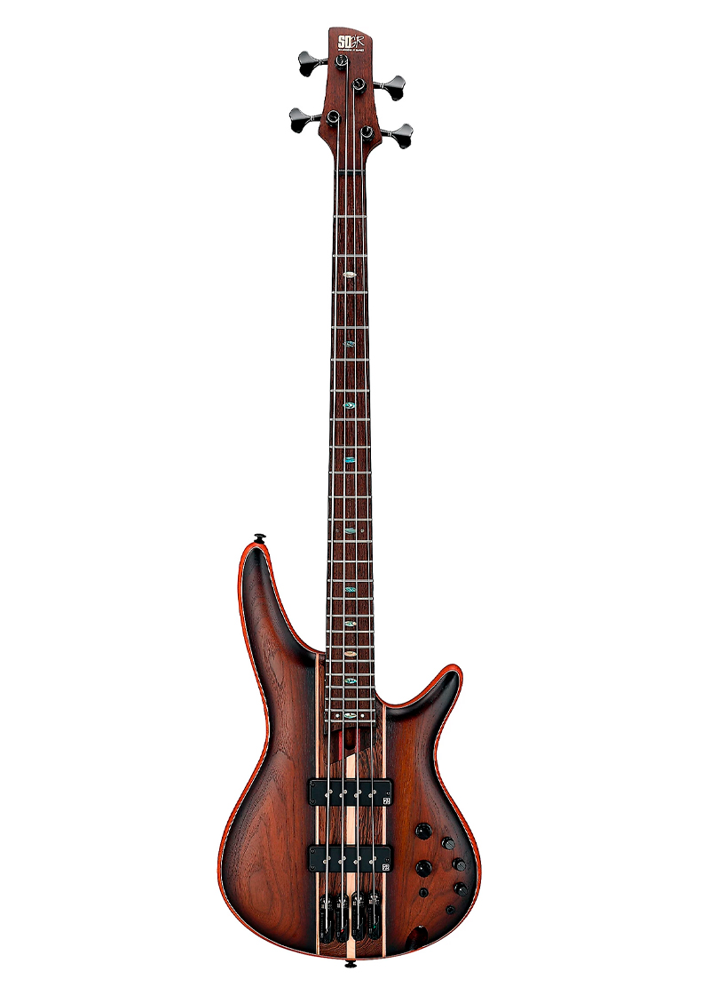 ibanez premium sr1350b 4 string electric bass dual mocha burst flat