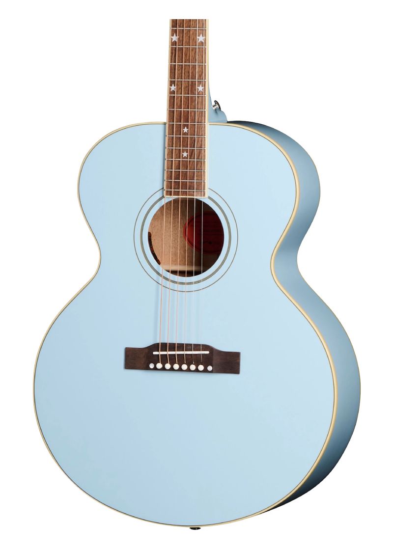 epiphone inspired by gibson custom j 180 ls acoustic electric guitar Guitarra electroacústica Epiphone Inspired by Gibson Custom J-180 LS detalle del cuerpo Frost Blue