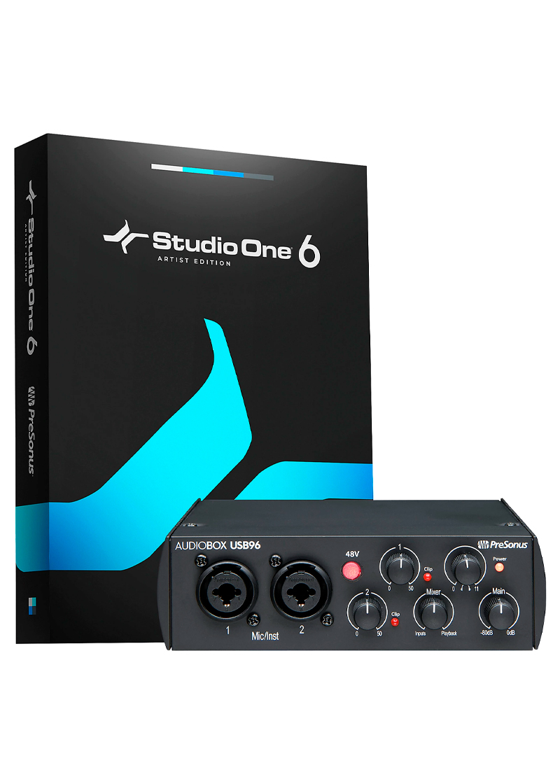 presonus audiobox usb 96 25th anniversary edition audio interface with studio one artist 6 software black