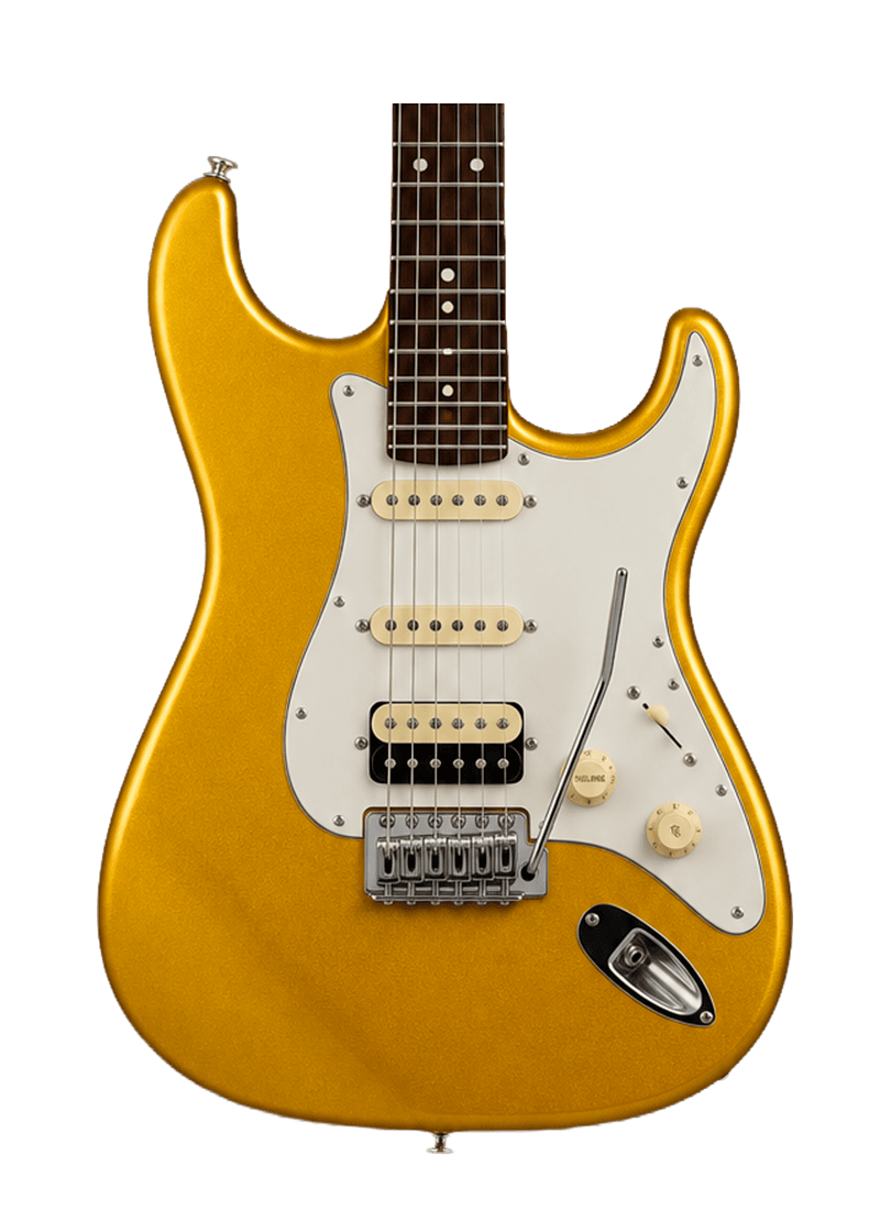 tagima tg 500 electric guitar Guitarra eléctrica Tagima TG-500 detalle del cuerpo Metallic Gold Yellow