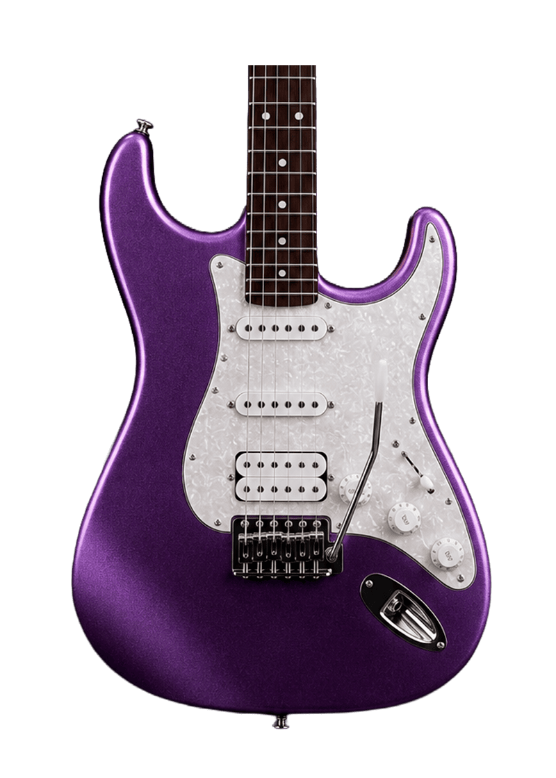 tagima tg 500 electric guitar Guitarra eléctrica Tagima TG-500 detalle del cuerpo Metallic Purple