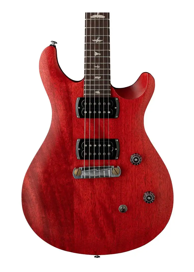 prs se ce24 standard stoptail satin electric guitar Guitarra eléctrica PRS SE CE24 Standard Stoptail Satin detalle del cuerpo Vintage Cherry