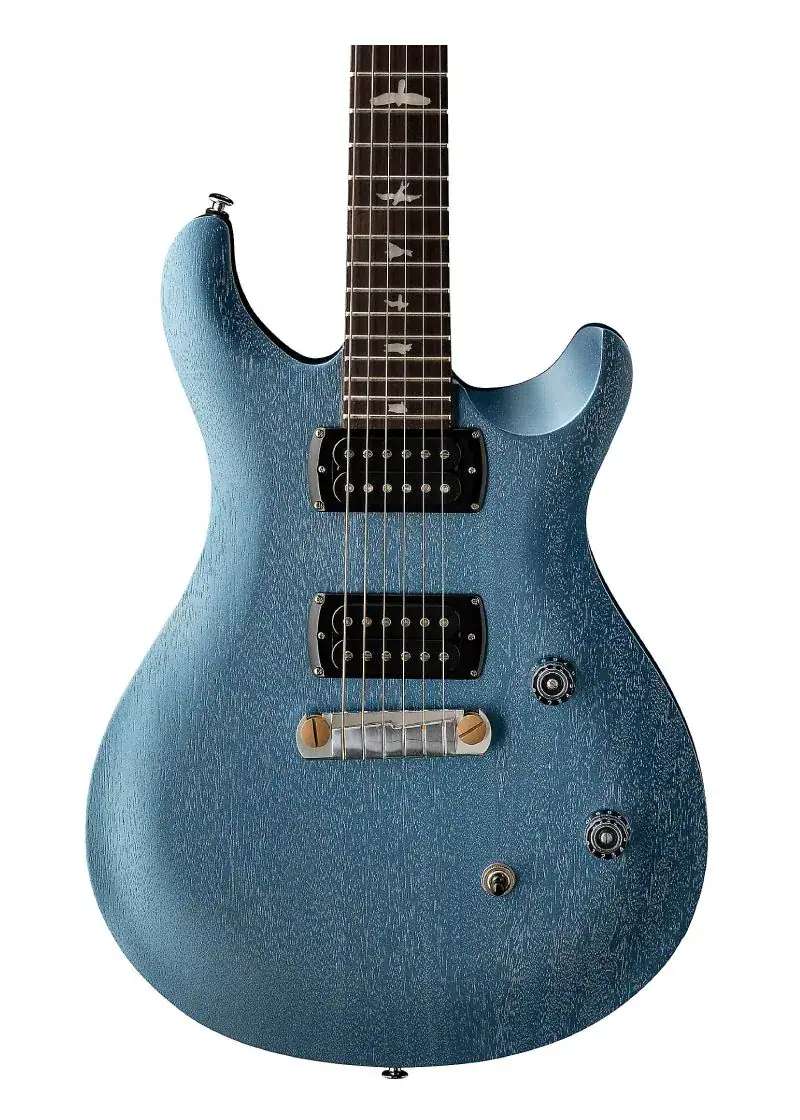 prs se ce24 standard stoptail satin electric guitar Guitarra eléctrica PRS SE CE24 Standard Stoptail Satin detalle del cuerpo Ice Blue Metallic