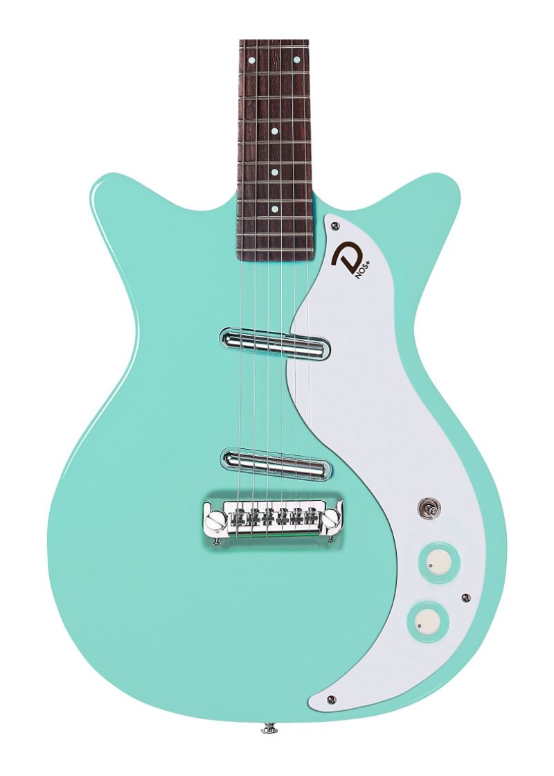 danelectro '59m nos+ electric guitar seafoam green Guitarra eléctrica Danelectro 59M NOS+ Seafoam Green detalle del cuerpo