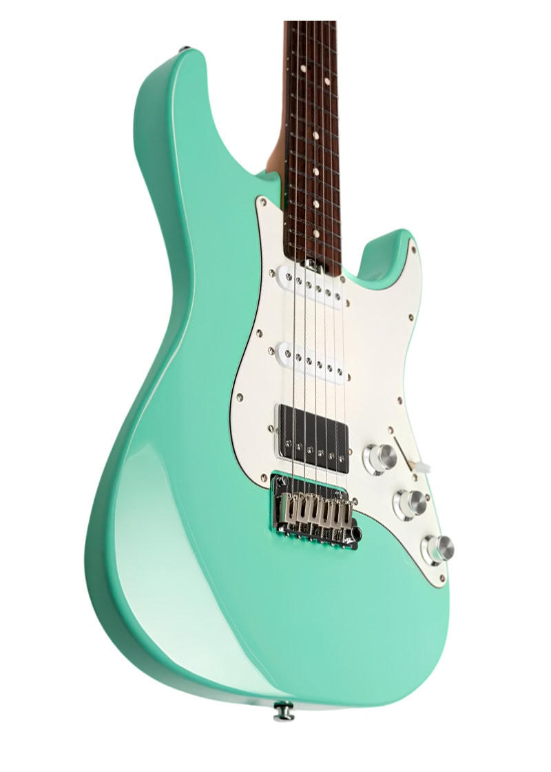 eart american cp 1 electric guitar leaf green Guitarra eléctrica EART CP-1 detalle del cuerpo