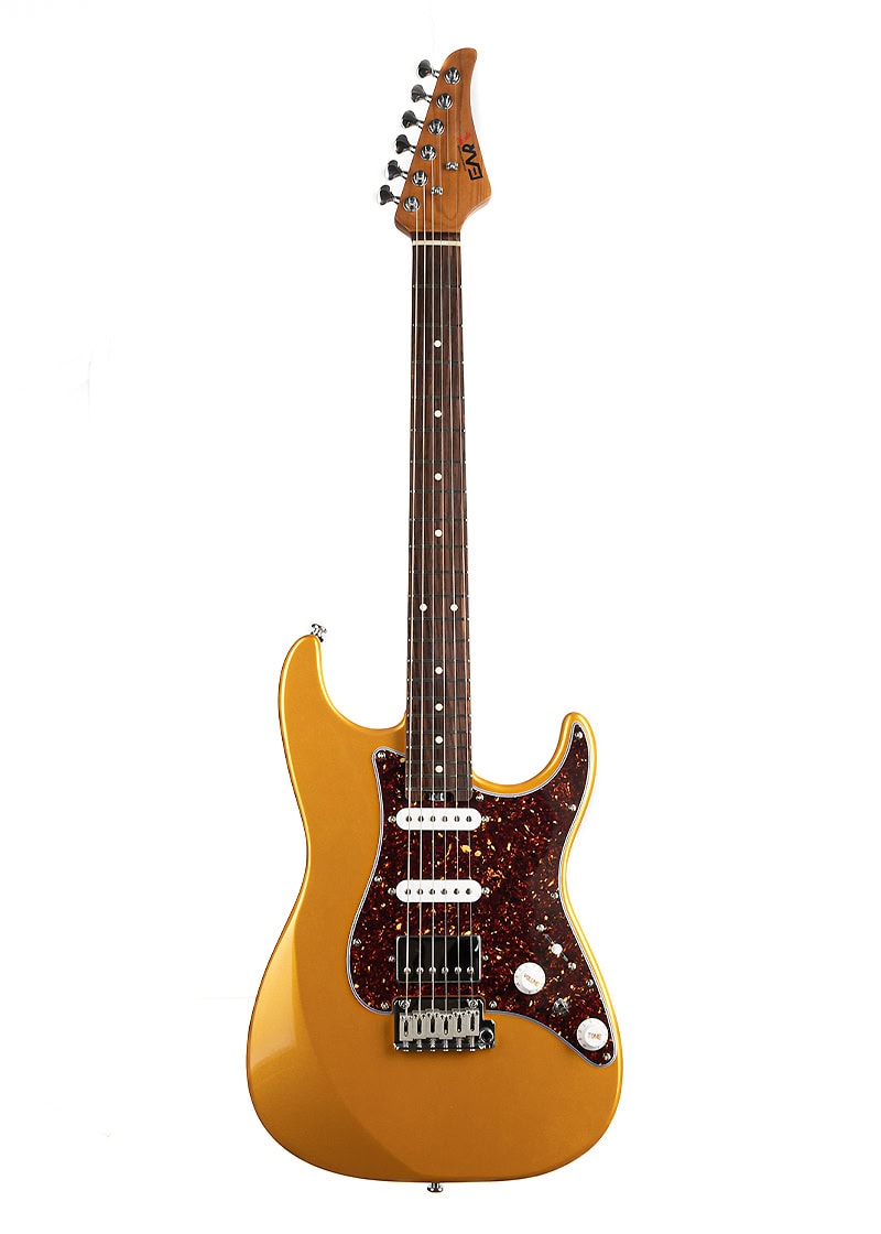 Guitarra eléctrica EART DMX-9TC vista frontal Gold