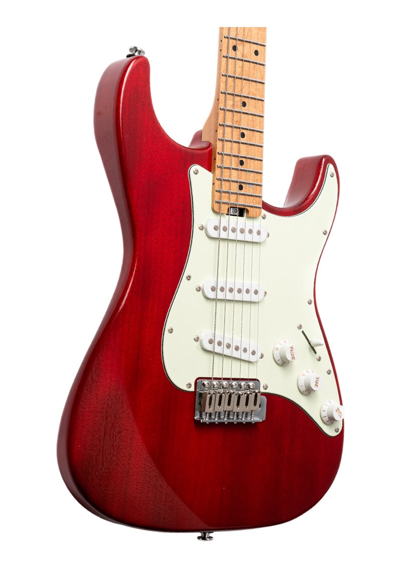 eart american nexus s1 electric guitar Guitarra eléctrica Eart Nexus S1 detalle del cuerpo red