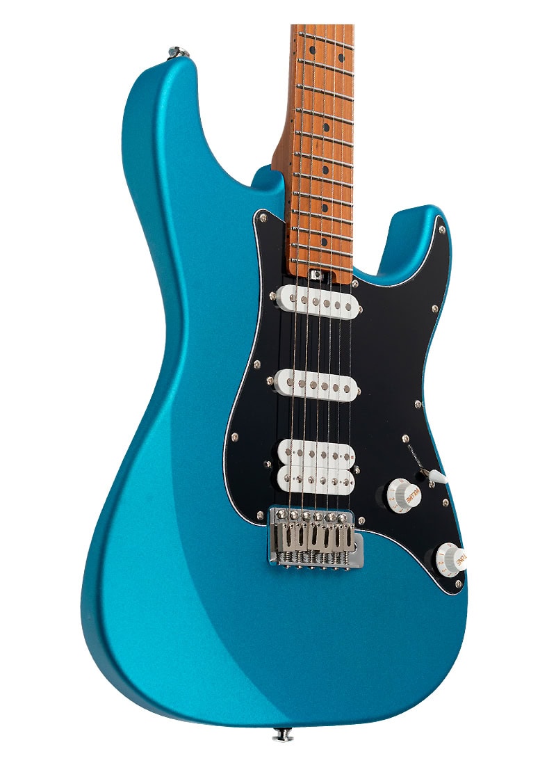 eart american nexus s2 electric guitar Guitarra eléctrica Eart American Nexus S2 detalle del cuerpo pearl blue