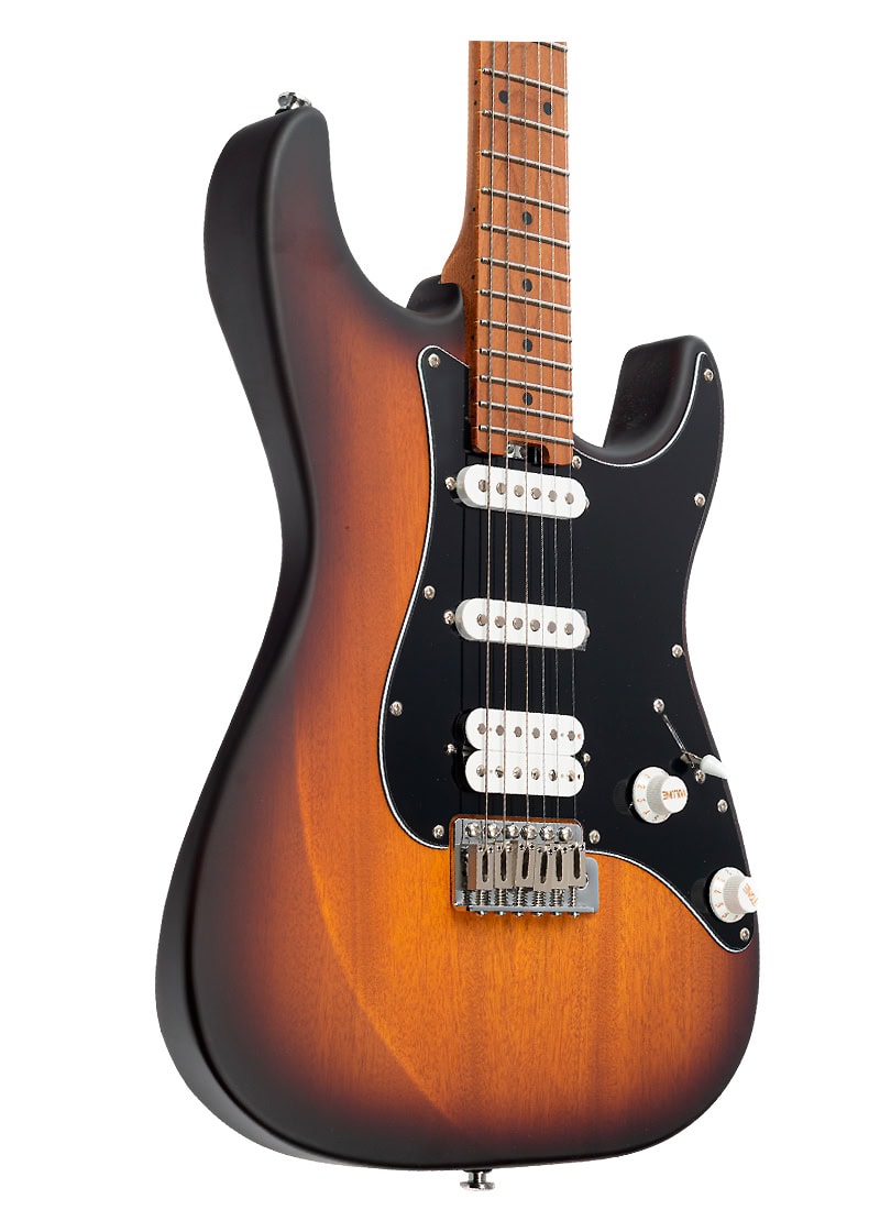eart american nexus s2 electric guitar Guitarra eléctrica Eart American Nexus S2 detalle del cuerpo sunburst