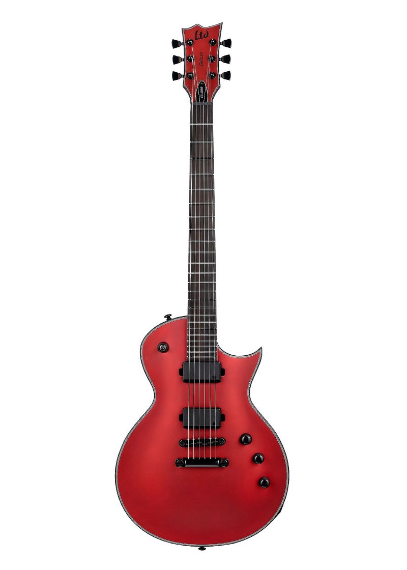 Guitarra eléctrica ESP LTD EC-1000 Candy Apple Red Satin vista frontal.