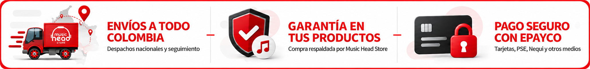Envíos nacionales, garantía y pago seguro en Music Head