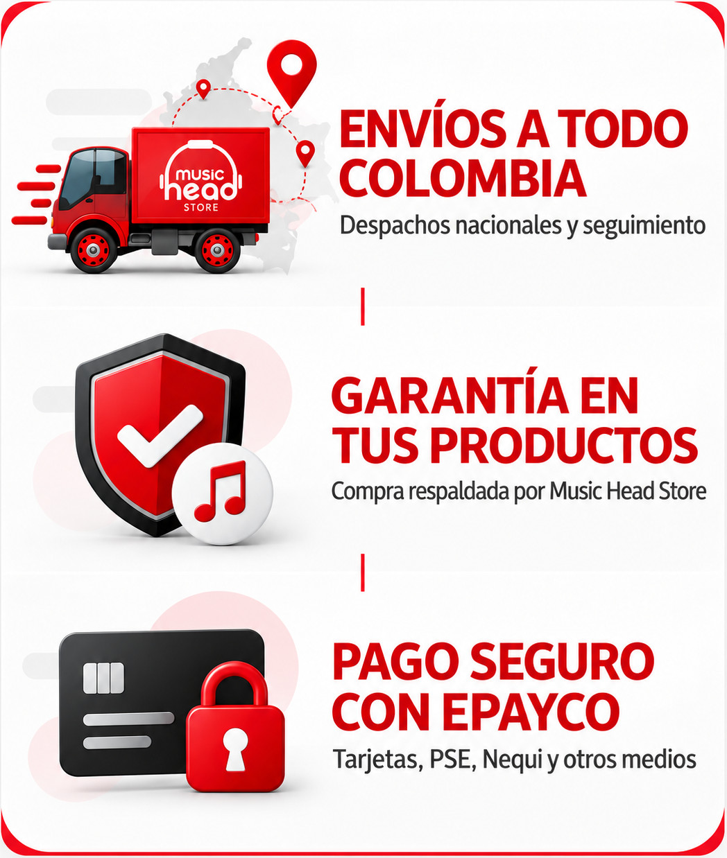 Envíos, garantía y pago seguro de Music Head Store