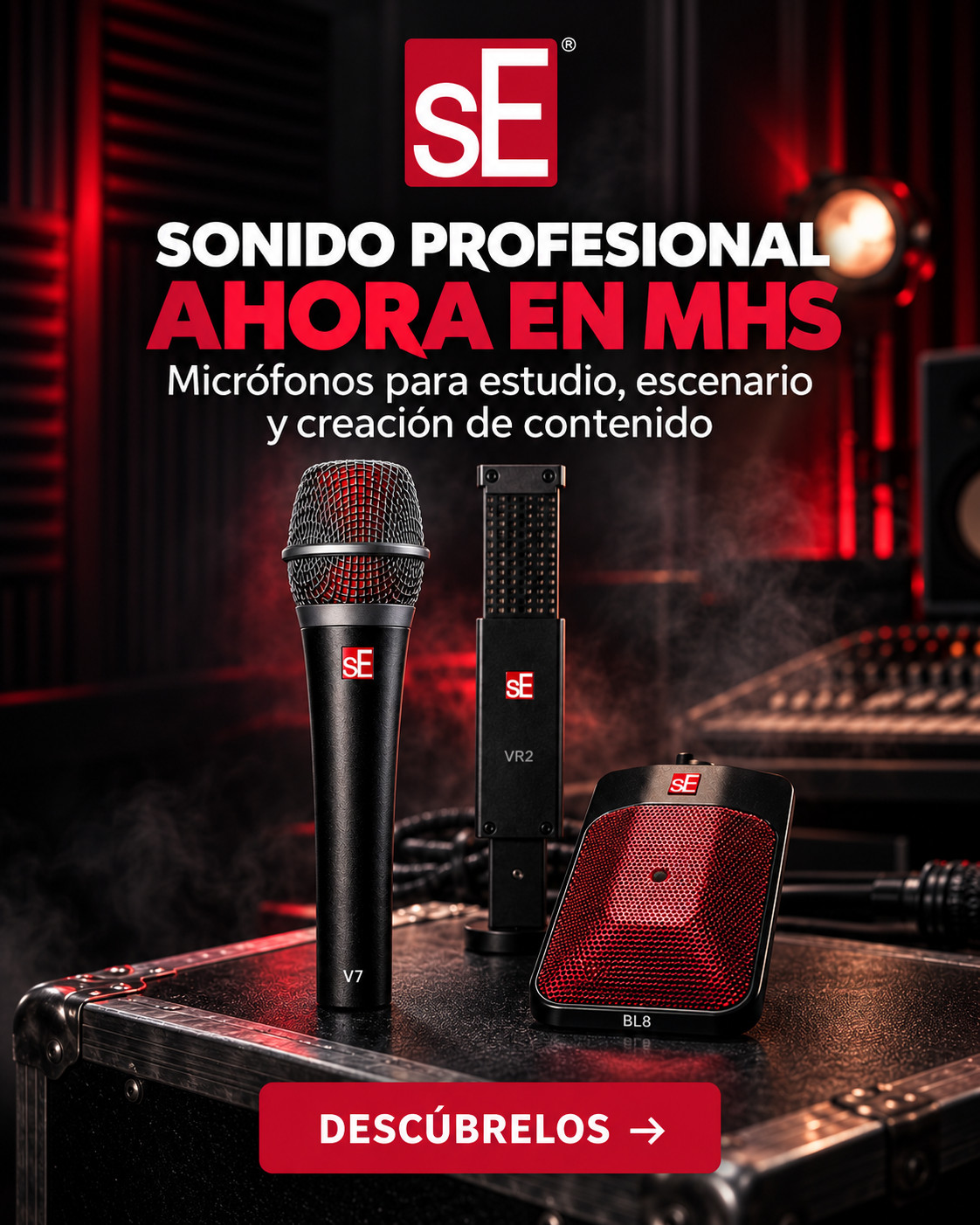 Micrófonos profesionales sE Electronics para estudio y escenario