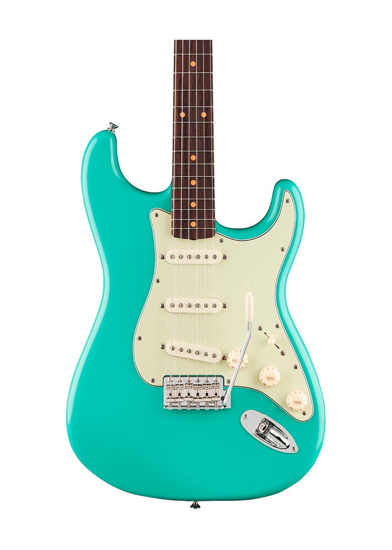 fender vintera iii early '60s stratocaster electric guitar rosewood fingerboard Guitarra eléctrica Fender Vintera III Early '60s Stratocaster detalle del cuerpo Surf Green Metallic