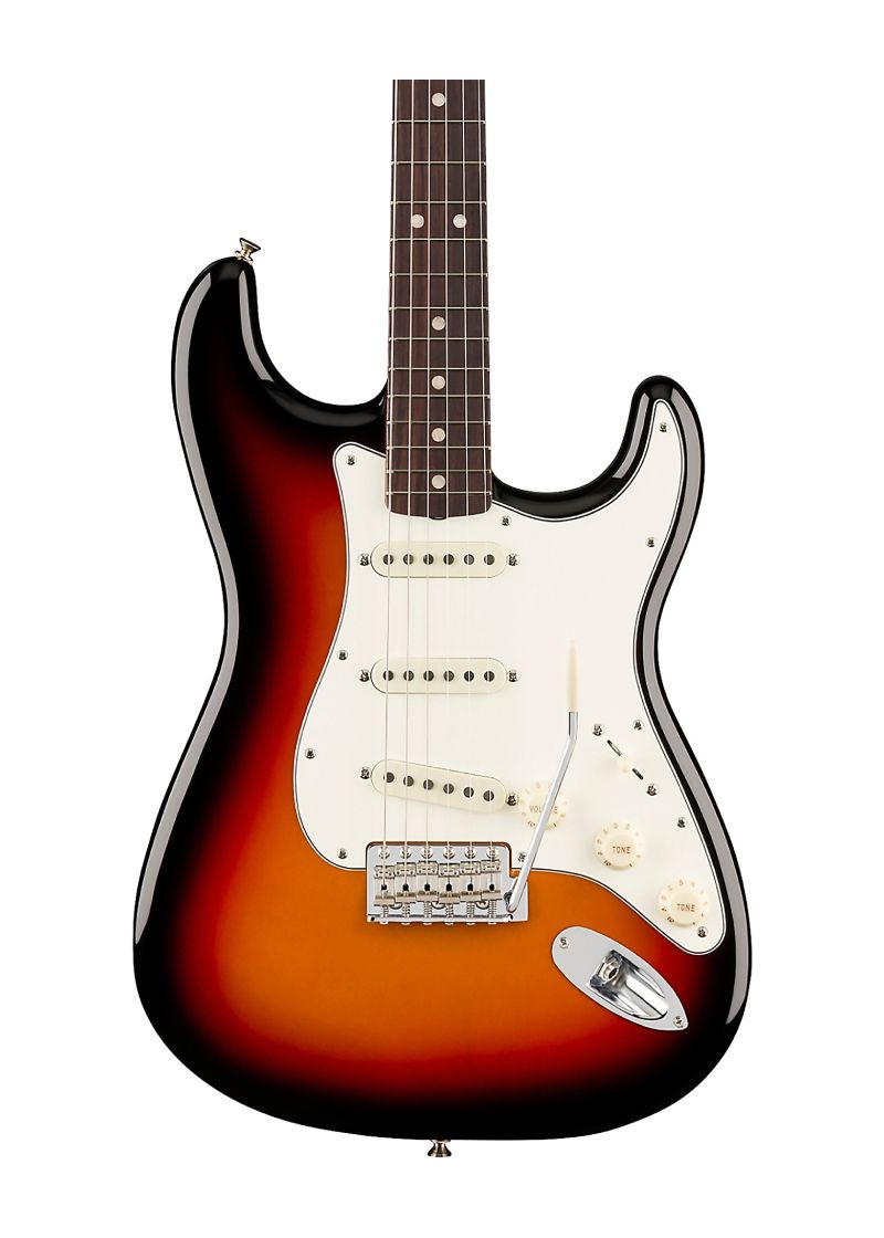 fender vintera iii late '60s stratocaster electric guitar rosewood fingerboard Guitarra eléctrica Fender Vintera III Late '60s Stratocaster detalle del cuerpo 3-Color Sunburst