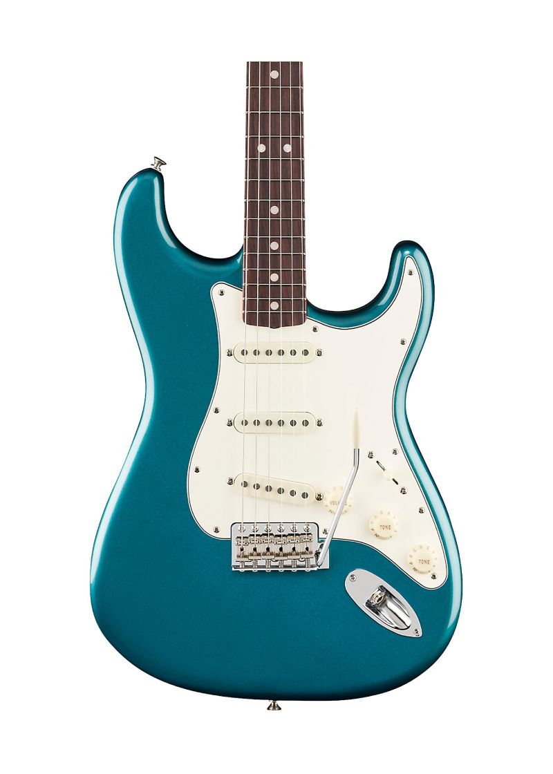 fender vintera iii late '60s stratocaster electric guitar rosewood fingerboard Guitarra eléctrica Fender Vintera III Late '60s Stratocaster detalle del cuerpo Ocean Turquoise