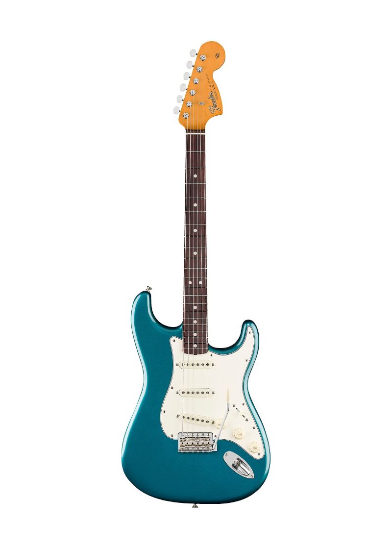 fender vintera iii late '60s stratocaster electric guitar rosewood fingerboard Guitarra eléctrica Fender Vintera III Late '60s Stratocaster vista frontal Ocean Turquoise