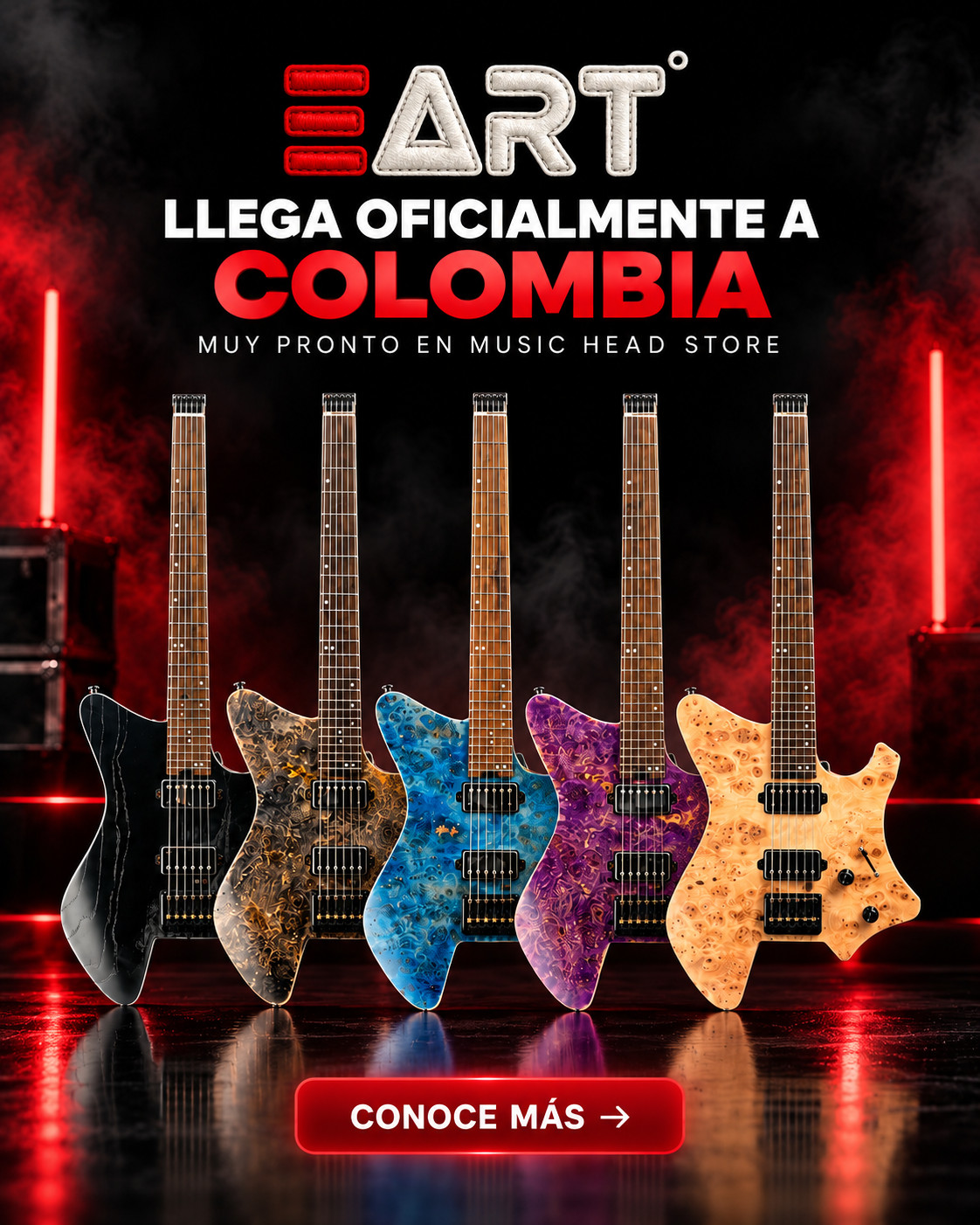 Cinco guitarras EART anuncian su llegada a Colombia