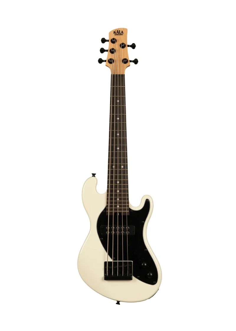 Bajo eléctrico Kala U•BASS Solid Body 5-String Sweet Cream Fretted vista frontal