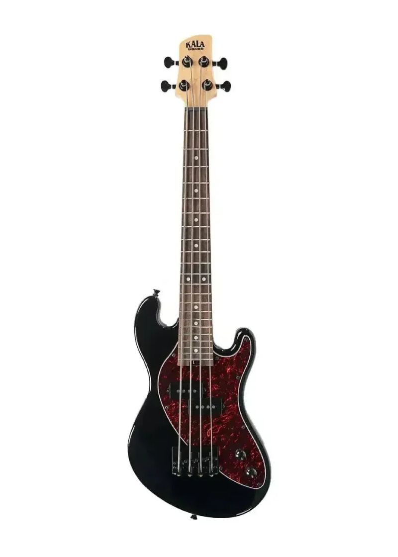 Bajo eléctrico Kala U•BASS Solid Body 4 Jet Black Tortoiseshell vista frontal