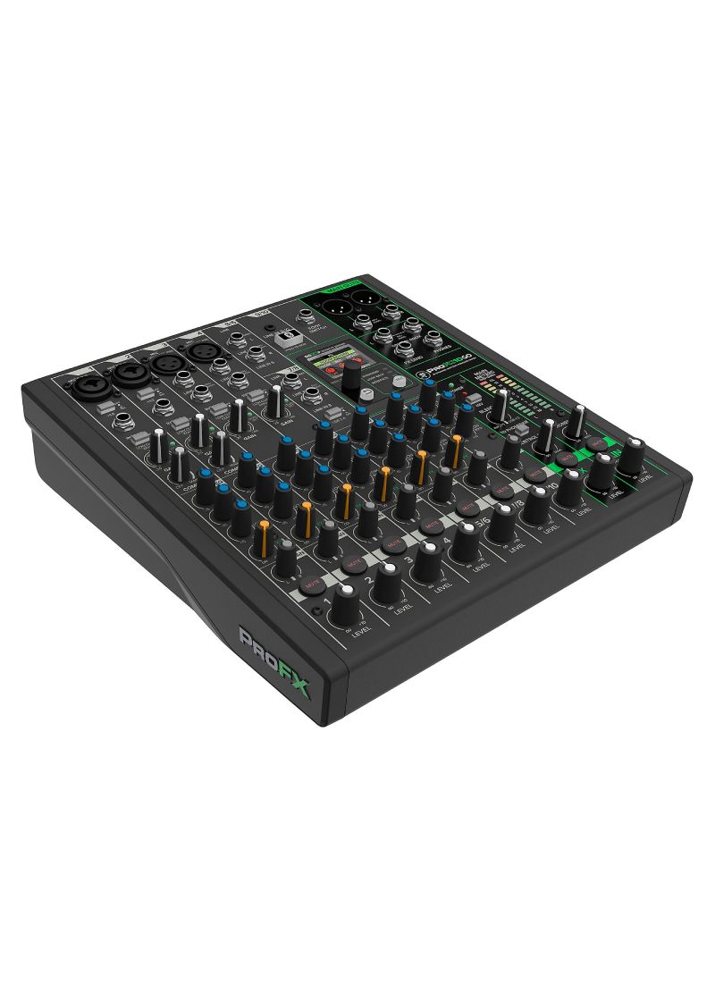 mackie profx10go battery powered mixer Mezcladora Mackie ProFX10GO Battery Powered detalle del panel de controles