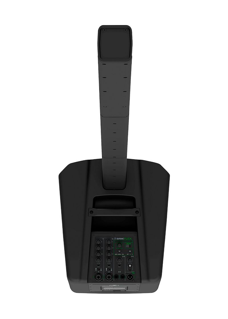 mackie srm flex portable column pa system Mackie SRM-Flex detalle del módulo de columna y subwoofer