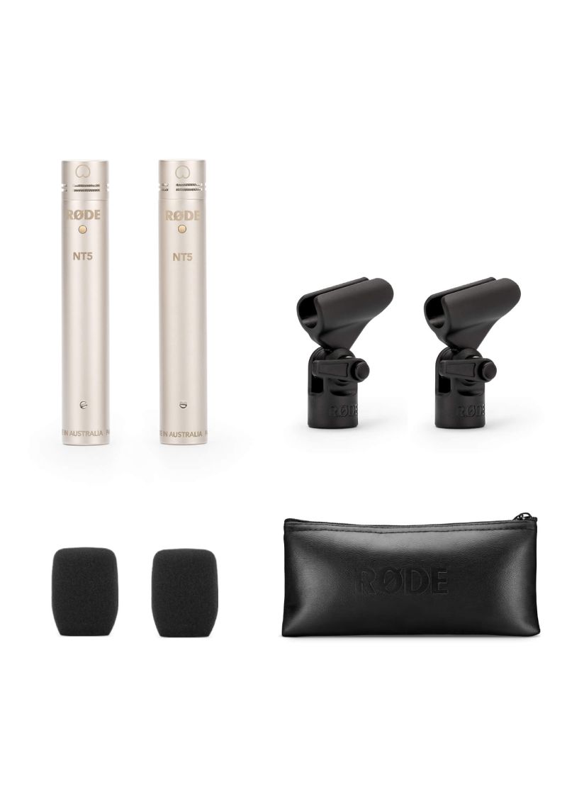 rode nt5 matched pair microphones Micrófonos RØDE NT5 con clips y protectores contra viento
