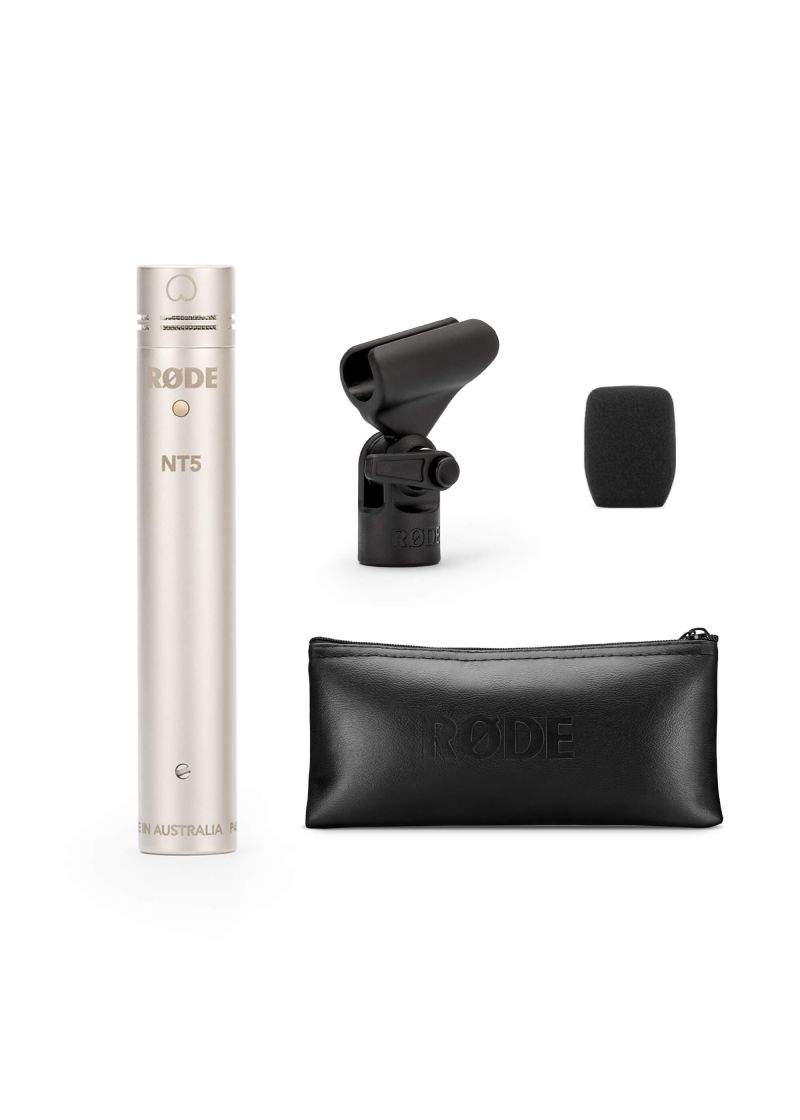 rode nt5 premium small diaphragm condenser microphone Micrófono RØDE NT5 detalle del cuerpo y conector XLR