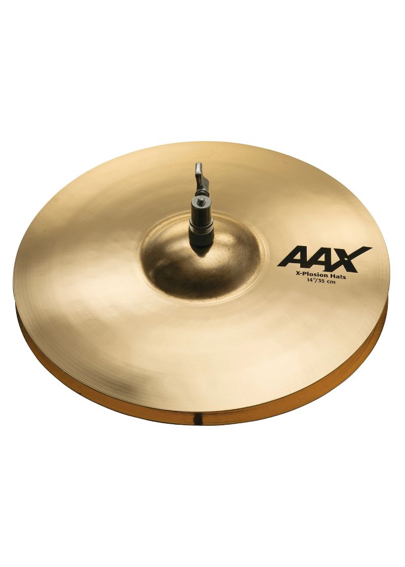 Platillo SABIAN AAX X-Plosion Hi-Hats de 14 pulgadas detalle combinación de los dos platillos