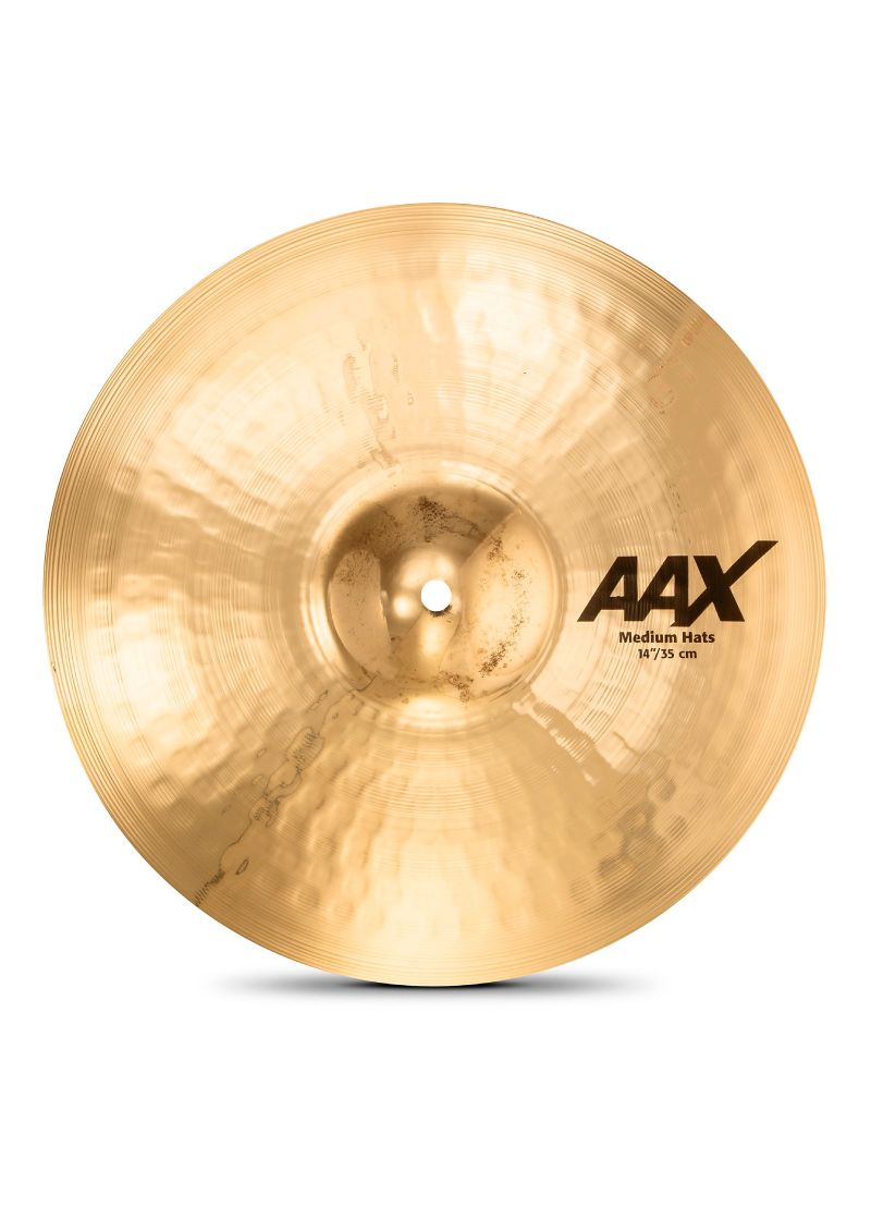 Platillo SABIAN AAX Medium Hi-Hats Brilliant de 14 pulgadas vista superior