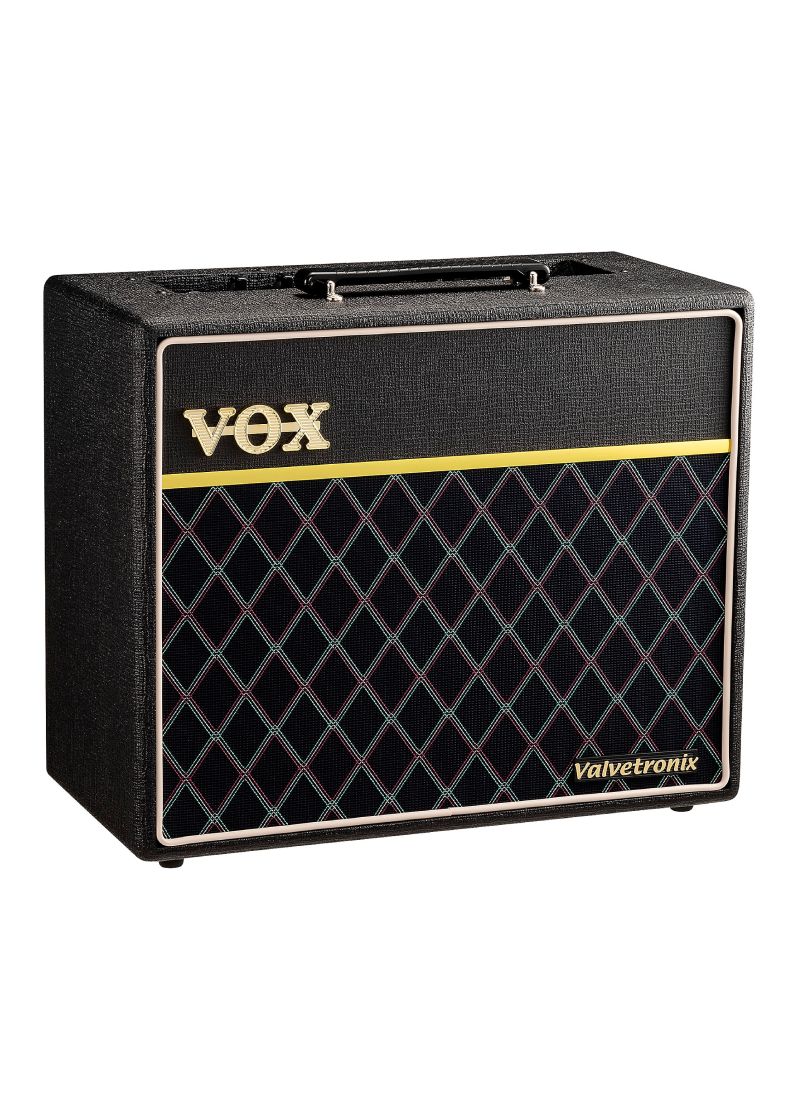 vox valvetronix vt40x classic blue 40w 1x10" hybrid guitar combo amp black Amplificador de guitarra VOX VT40X vista lateral